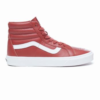 Damske Kotnikove Tenisky Vans Leather Sk8-Hi Reissue Burnt Henna-blanc De Blanc VA06VKCOS